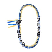 2026 Graduation Ribbon Lei Necklace Class Of 2026 Double Braided Grad Ribbon Lei Handmade Graduation Necklace Party Accessory 47.2in