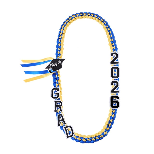 Graduation Leis Class of 2026, Ngxiha Graduation Leis Grad Handmade Ribbon Leis Double Braided Ribbon Necklace Graduation Leis Class of 2026 Ribbon Graduation Ribbon Leis