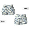thumbnail image 6 of Yiaed Vintage Blue Floral Print Women's Athletic Shorts Running Shorts Sporty Short High Waisted Elastic Workout Shorts for Yoga Gym Running & Sports -Small, 6 of 8