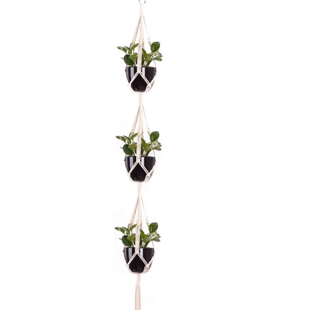 Colgador de plantas de macramé bohemio, arte de pared, uso interior al aire libre, elegante bohimiano para decoración del hogar, soporte para macetas seitruly JJ18381-08