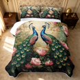 thumbnail image 2 of Erosebridal Retro Blossom Twin Quilt Set, Vintage Flower Twin Coverlet Set, Black Reversible, Teal Pink, 2 Pieces (1 Bedspread and 1 Pillowcase), 2 of 7