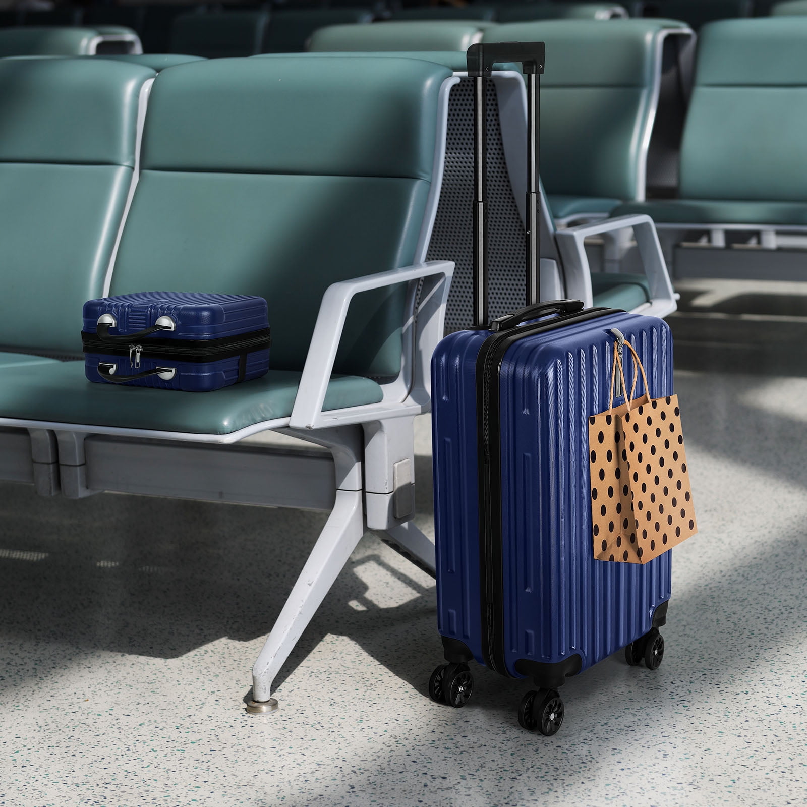 2-Piece Luggage Set  Carry On Suitcase with 14" Makeup Case