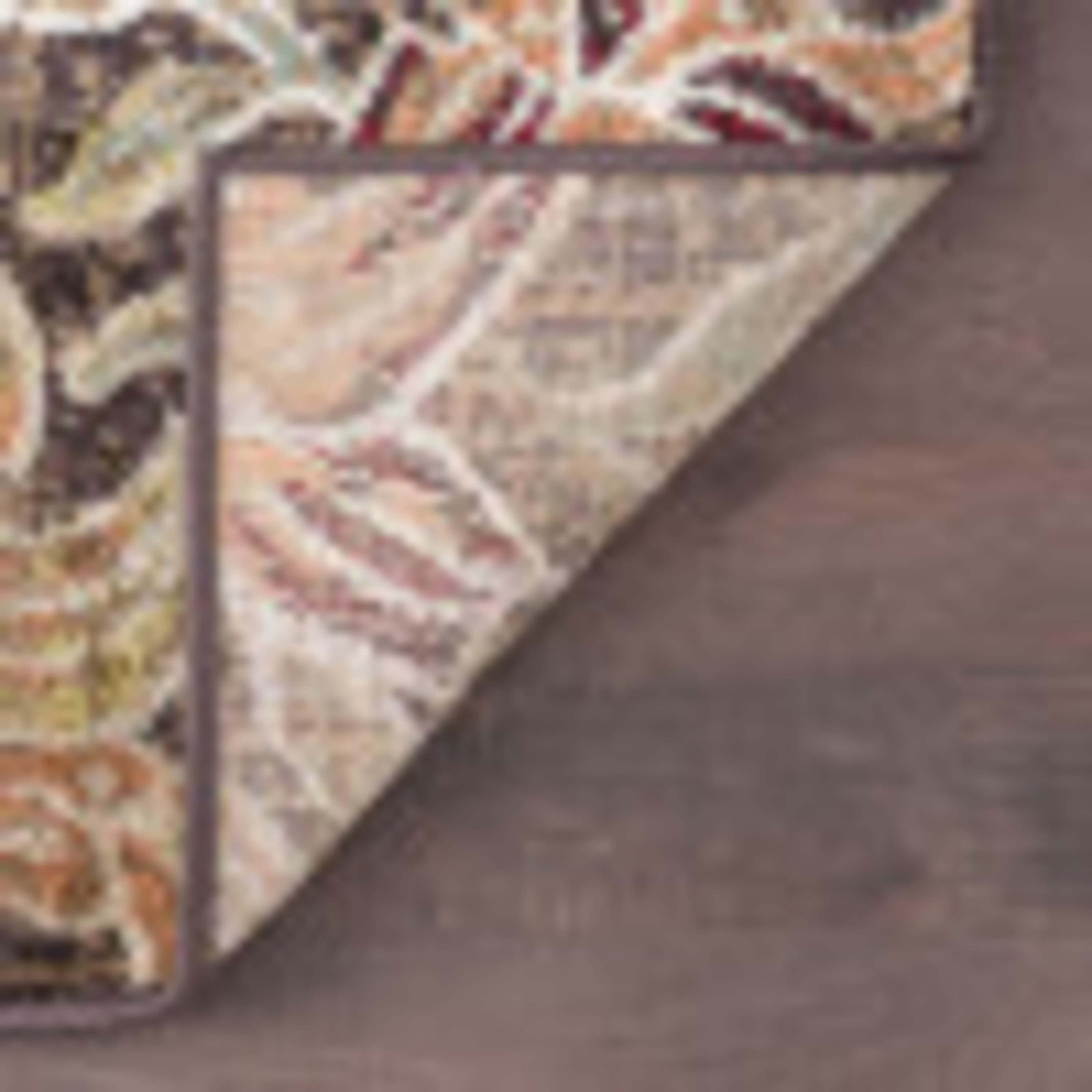 Transitional 5x8 Area Rug (5'3'' x 7'3'') Floral Brown, Red Living Room Easy to Clean