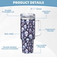 thumbnail image 5 of Sikiie Skull flower crystal Insulated Stainless Water Bottle Lid Travel Mug Cup Insulated Tumblers Cup 40oz Ice Bully With Handle, 5 of 8