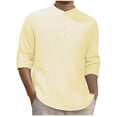 thumbnail image 1 of Dagugfen Plus Size Shirts for Men Striped Long Sleeve Button V Neck Slim Lightweight Casual Work Tops, 1 of 6