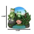 thumbnail image 2 of Hoppy Hour Whimsical Green Frog Lily Pad Pond Coaster Holder And 4 Coasters Set, 2 of 10