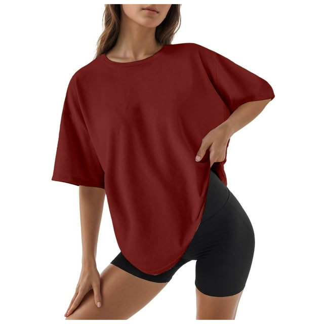 2025 Femmes Col Rond Ajusté Manches Longues Hauts pour Femmes Chemise Basique Hauts Courts T-Shirts pour Femmes Manches Été Ensemble T-Shirt pour Femmes Hauts Classique T-Shirt Femmes Manches Longues Course