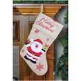 thumbnail image 2 of Northlight 19" Beige and Red Santa Claus Embroidered Christmas Stocking, 2 of 4
