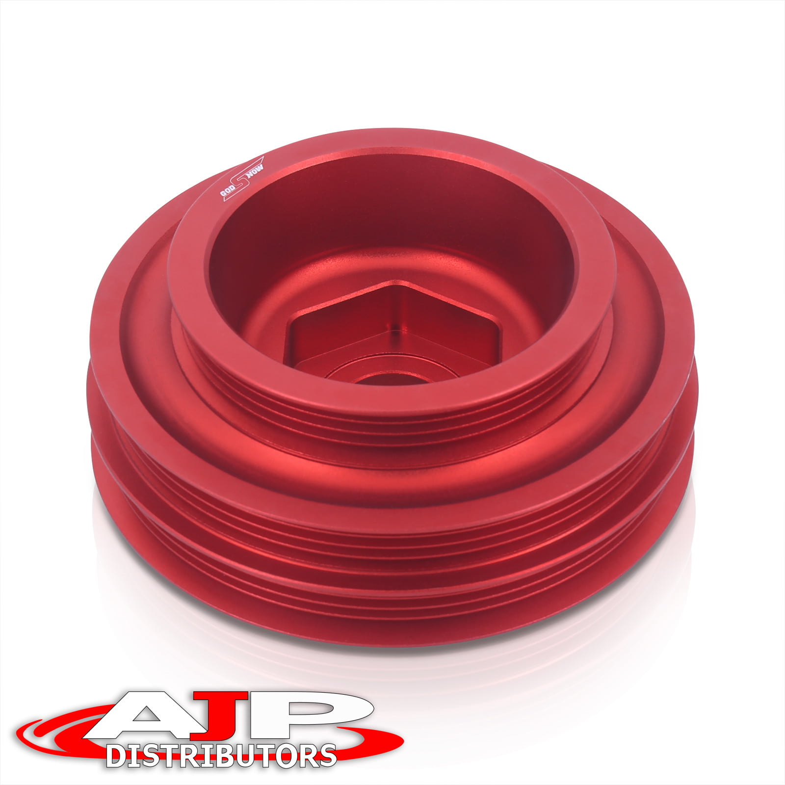 Red Anodized Aluminum Light Weight Under Drive Crank Pulley For B16A B18C B20 Engines