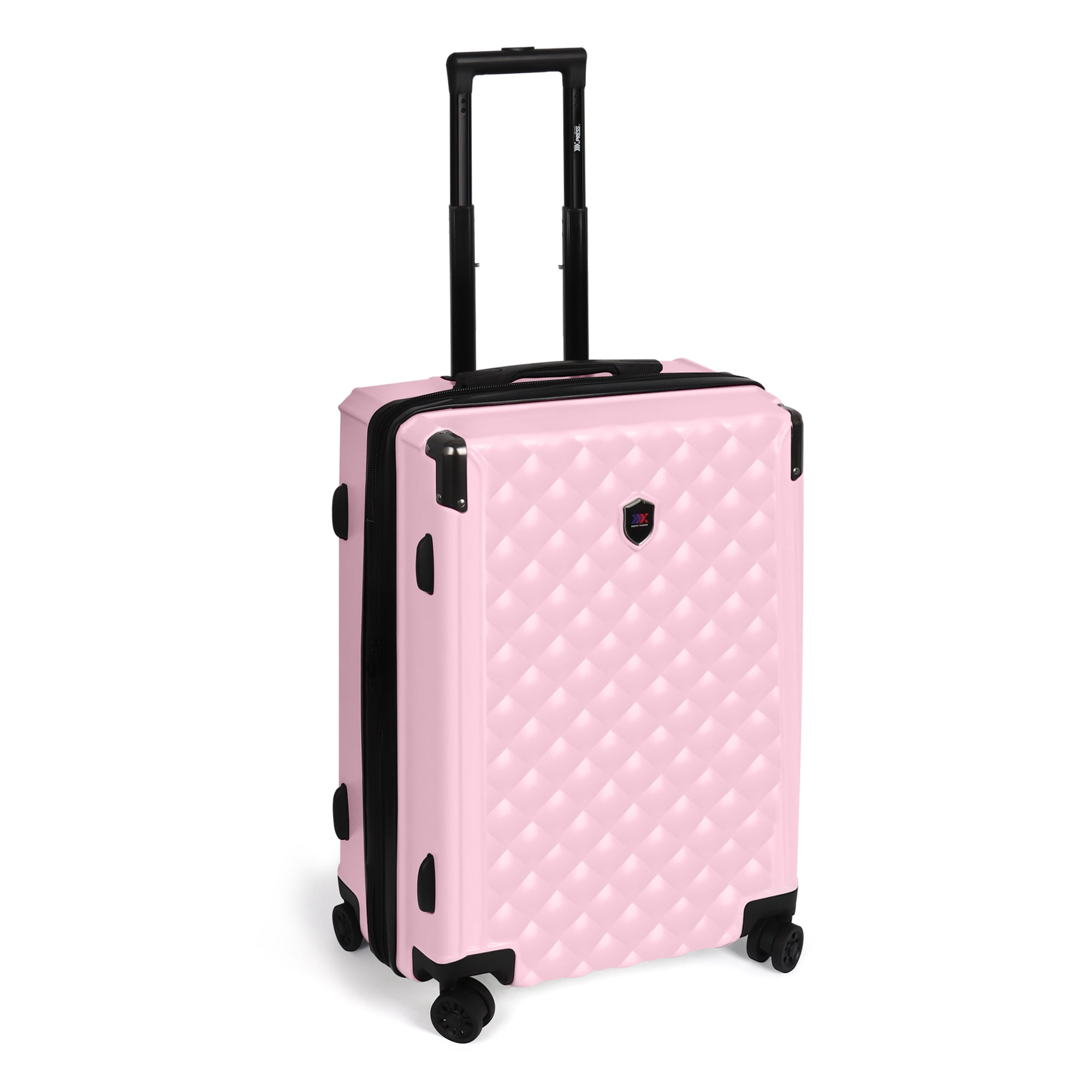 New York Xpress 20" Carry-on Luggage,Expandable Hardshell Spinner Suitcase with TSA Lock, Airplane Approved, Pink - WD576