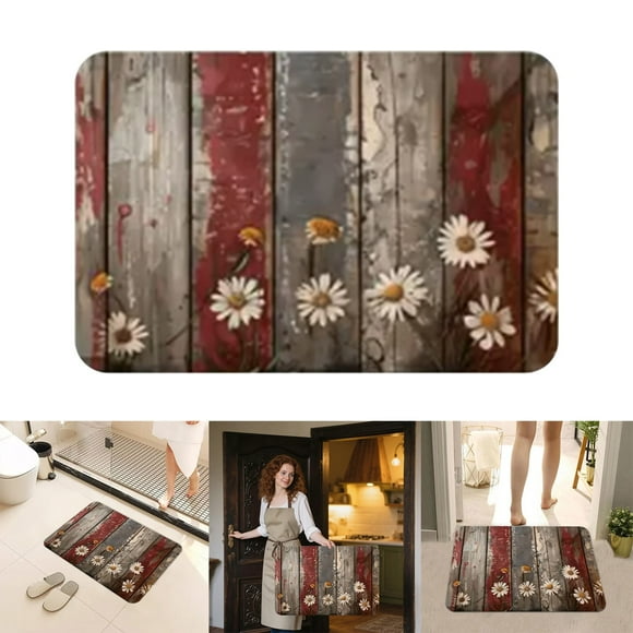 TIELUTT Farmhouse Floral Kitchen Rug Soft Flannel Entryway Living Room Cottage Large Throw Blanket for Bed Homemade Blankets Winter Throws for Couch Throws for Couch Shaggy Rugs for Living Room 8x10