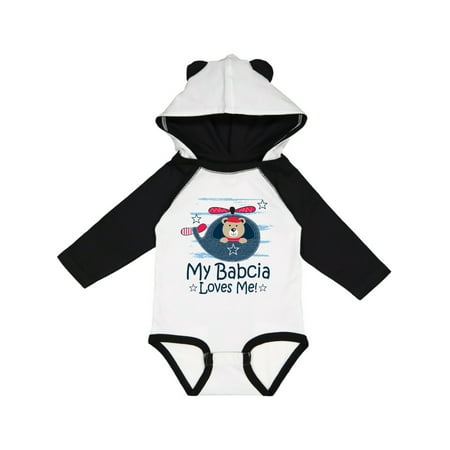 

Inktastic My Babcia Loves Me Grandson Gift Baby Boy Long Sleeve Bodysuit