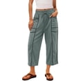 thumbnail image 2 of BUIGTTKLOP Capri Sweatpants for Women Drawstring High Waisted Cropped Pants Baggy Sweat Lounge Capris, 2 of 6