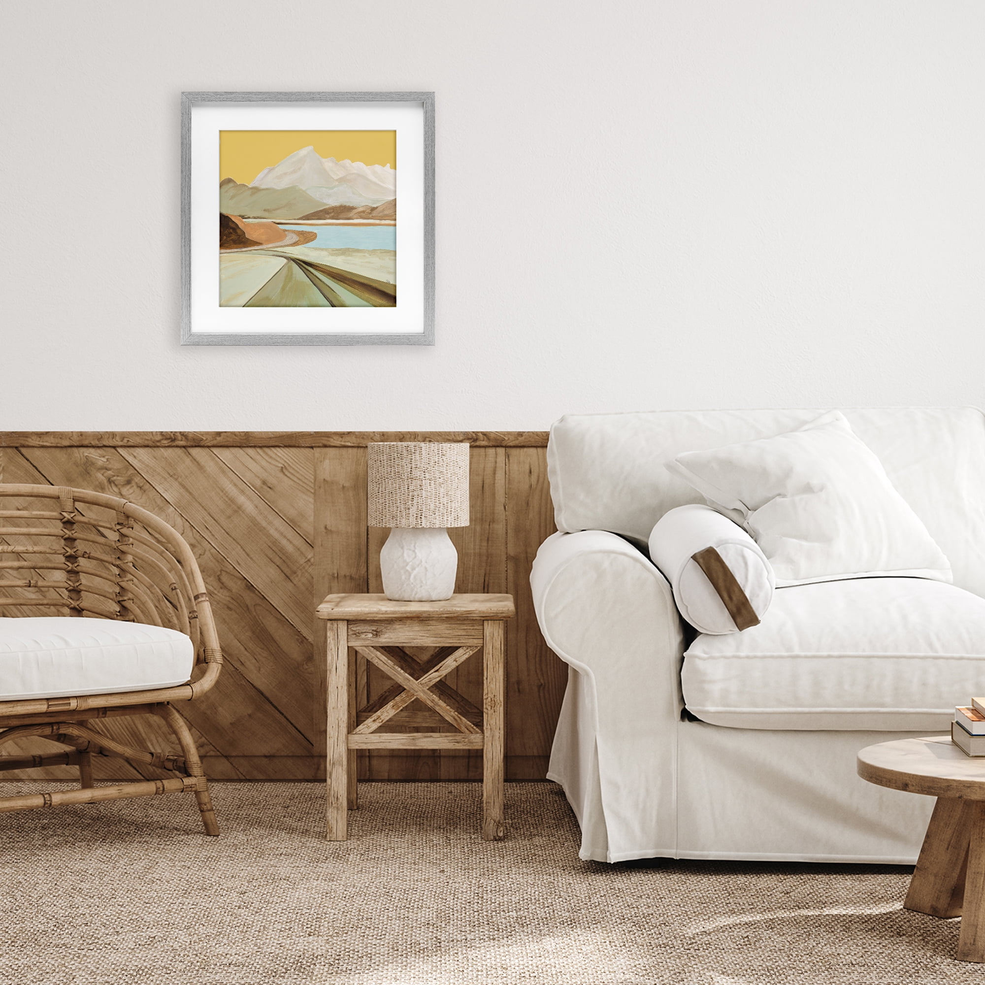 Stupell Industries Retorno Mountain Sunrise Gray Framed Print Under Glass, design by Patricia Pinto