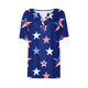 thumbnail image 4 of Fiudx Tops para Mujer Camiseta Holgada con Cuello En V y Estampado Del Día de La Independencia para Mujer, 4 of 5