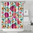 thumbnail image 2 of Floral Shower Curtain Watercolor Botanical Bathroom Decor Rustic Flower Design Fabric Bath Curtain for Tub Country Style Home Accessories with Hooks，84x72in(210x180cm), 2 of 5