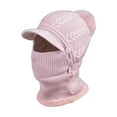 thumbnail image 2 of Gorro de pasamontañas de punto elástico, bufanda para el cuello, gorro transpirable con botones, gorro de máscara de esquí de invierno cálido para , Rosado Sunnimix pasamontañas para motocicleta, 2 of 7