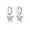 A-SILVER, variant on 925 Sterling Silver CZ Buffterfly Hoop Earrings for Women Teens Sparkling Butterfly Hoop Earrings Huggie Drop