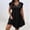 *Black, variant on ClodeEU Women's V Neck Crisscross Trim Ruffle Sleeve Empire Waist A-Line Mini Dress,Casual Summer Swing Dress Black,Women's Plus XXL