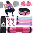 thumbnail image 2 of ATENTO 10 Pcs Barbell Pad Set, Hip Thrust Pad for Bench Press, Lunges, Workout, Leg Exercise, Squat Bar Pad (Pink), 2 of 4