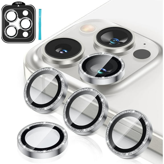 for iPhone 15 Pro/iPhone 15 Pro Max Camera Lens Protector, [Scratch Resistant] 9H Tempered Glass Camera Cover Screen Metal Ring Case Camera Protection Screen Protector Cover Film Accessories