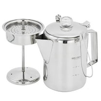 hejhncii Stainless Steel Outdoor Coffee Pot Percolator Large Capacity Coffee Maker with Handle for Convenient Campfires Brewing
