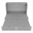 thumbnail image 4 of Full Size Solid and Stable Murphy Bed with Drawer and a Set of Sockets & USB Ports, Pulley Structure Design (Gray), 4 of 12