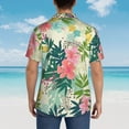 thumbnail image 6 of Xecao Tropical Flowers print Hawaiian shirt - a stylish short-sleeve button-down for men, perfect for casual beach and tropical outings., 6 of 9