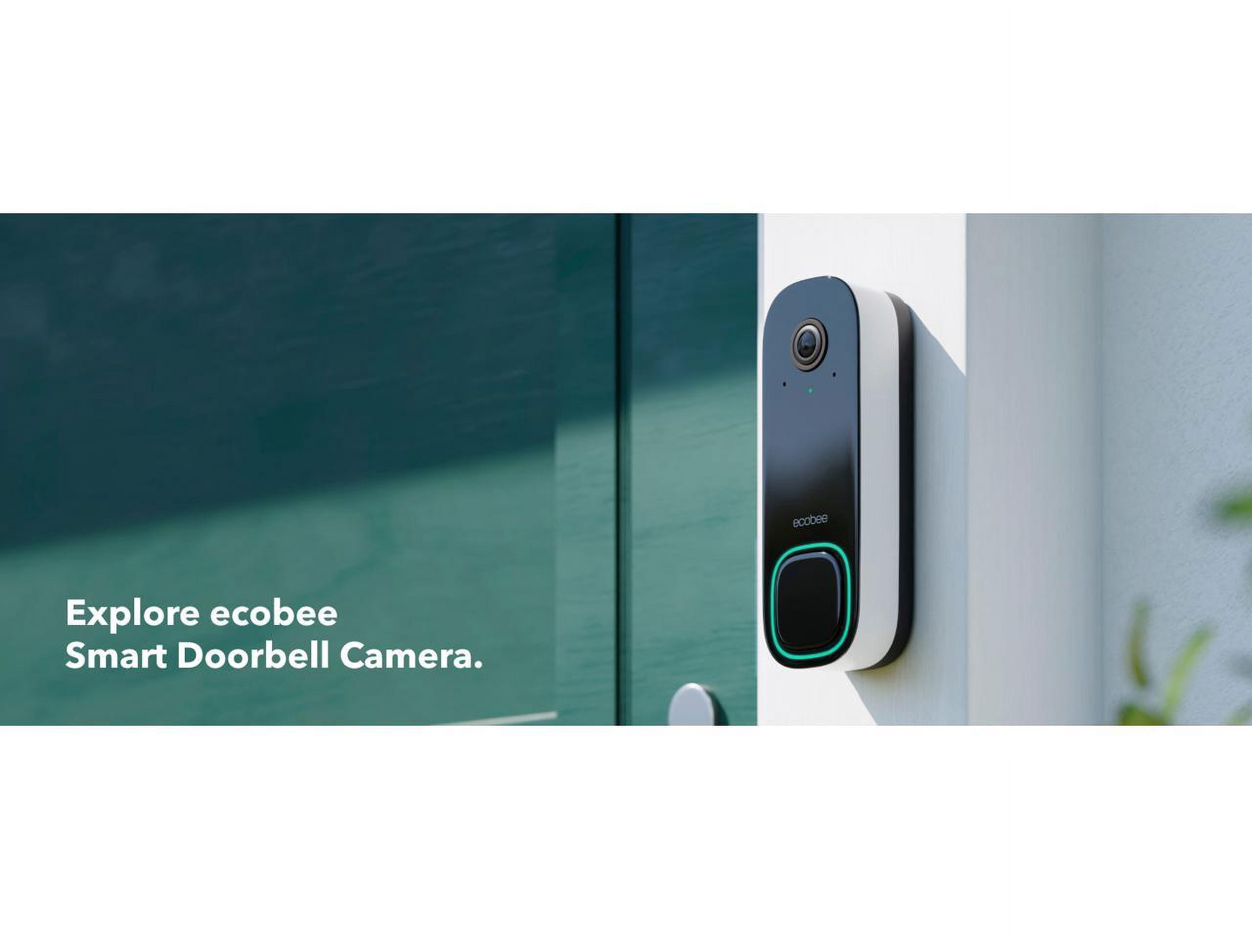 ecobee Night Vision 1080p Video Surveillance Cameras with Wired Smart Doorbell Camera, Black