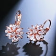 thumbnail image 1 of Cheers Cubic Zirconia Inlaid Sunflower Dangle Leverback Earrings Chic Lady Jewelry Gift, 1 of 2