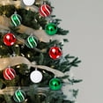 thumbnail image 5 of 30pcs Shiny Christmas Balls Set 60mm/2.36" Painted Christmas Tree Ornaments Red, Green, White with Stripes and Dots, 5 of 7