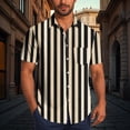 thumbnail image 2 of zfhfof Mens Summer Striped Shirts 4-Way Stretch Button Down Shirt Short Sleeve Beach Hawaiian Wedding Dress Shirts with Pocket, 2 of 6