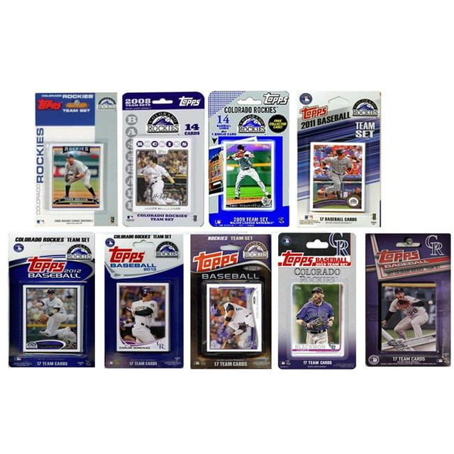 C&I Collectables ROCKIES919TS MLB Colorado Rockies 9 Ensembles de Cartes à Collectionner sous Licence