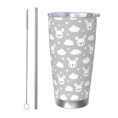 

Coaee Rabbit And Cloud for 20oz Insulated Kettle Water Bottle For Running Hiking Cycling Climbing Men S Woman Insulated Water Bottle-Straw Two-piece Set