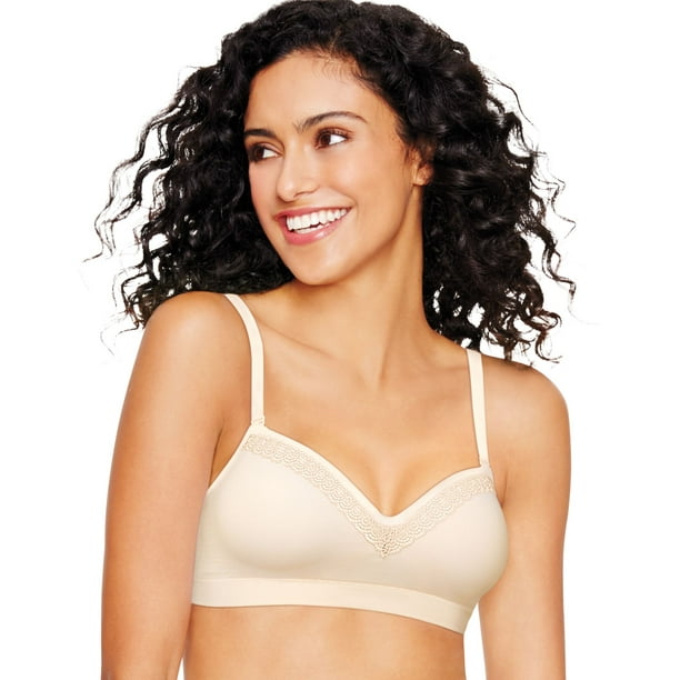Hanes Womens Ultimate Natural Lift ComfortFlex Fit Wirefree Bra, S,  Porcelain 