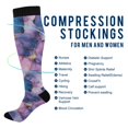 thumbnail image 2 of FORMRS Womens Knee High Socks Casual Long Thick Travel Daily Wear, 1 Pair, Watercolor Pink Marble Pattern, 2 of 6
