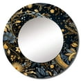 thumbnail image 2 of Designart "Celestial Azure II" Floral Round Mirror Wall Decor Bohemian - Large Blue Round Bathroom Mirror - Round Mirror - 29" x 29", 2 of 6