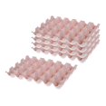 thumbnail image 1 of Caja de almacenamiento de huevos frescos apilable de 5 x 24 rejillas, bandeja para huevos de gran capacidad para refrigerador Rosa, 1 of 9