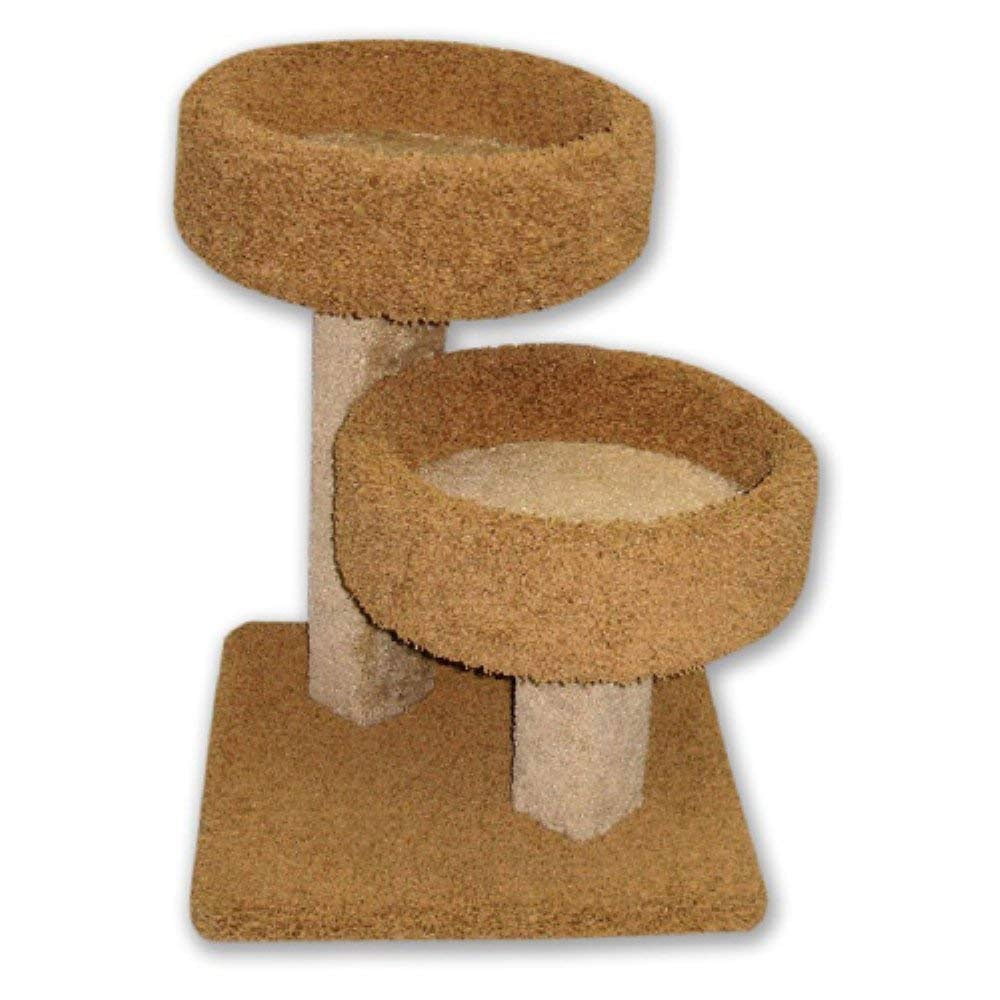 Beatrise Pet Furniture Double Stacker Carpeted Cat Condo Tower House Tree Post