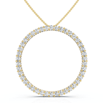 Pompeii 1ct Diamond 14K Gold Circle Of Life Pendant New (G/H,I1)