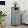 thumbnail image 5 of Gymax Bathroom Storage Organizer Narrow Floor Cabinet w/ 2-Tier Cabinet Open Compartment Gray, 5 of 10