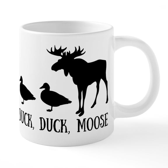 CafePress - Duck,Duck, Moose - 20 Oz White Ceramic Mega Mug