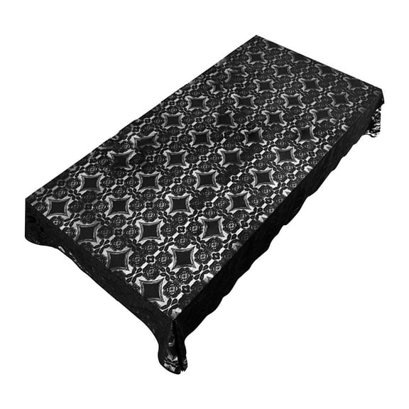 Black Elegant Lace Tablecloth Rectangular Design For Dining Table Coffee Table Cover Cloth Napkin Washable Wrinkle Resistant Stain Resistant Home Decor 56.3 X 56.3 Inch