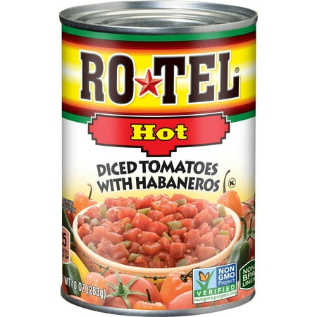 ROTEL Hot Diced Tomatoes with Habaneros, 10 Ounce, 12 Pack Hot with Habaneros
