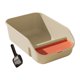 thumbnail image 4 of Caja de arena para gatos de interior con marco, grande, antisalpicaduras Beige, 4 of 9