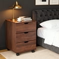 thumbnail image 5 of MAYEERTY 16*22"Brown 3-Drawer Vertical Wood File Cabinet with Casters for Home Office, Fully Assembled, 5 of 5