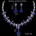 thumbnail image 4 of BRIGHTFUFU 1 juego de collar y aretes de moda conjunto de joyas de diamantes de imitación para mujer accesorios de vestido de novia para mujer (azul), 4 of 7