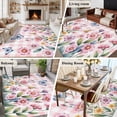 thumbnail image 6 of Pink Flowers Area Rugs Collection 5'x8', Spring Floral Butterfly Leaves Plants Rustic Plaid Non Slip Indoor Rectangle Throw Runner Rug Floor Mat Carpet for Living Room Dining Table Bedroom Nursery, 6 of 9