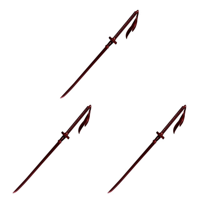 Vogacara Mini espada modelo creativo exquisito espadas modelos miniatura 1/6 accesorios de decoración accesorios para diseño de escena Rojo 3piezas