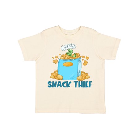 

Inktastic Snack Thief Little Dinosaur in Bag of Chips Gift Toddler Boy or Toddler Girl T-Shirt